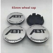 (65mm silver cap1) suitable for 4pcs 56mm 60mm 65mm 68mm Abt Car Wheel Center Hub Cap Badge Dust-proof Covers Emblem Sticker Car Styling