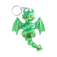 Artistieke 3D-geprinte Western Dragon-sleutelhanger-Geel groen