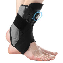 Tobillera ajustable con placas de aluminio, compresión con correa en X, soporte transpirable para fascitis plantar y lesiones deportivas.