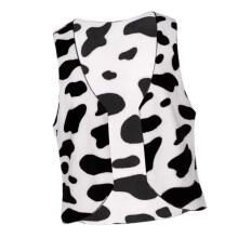 Gilet sans manches imprimé vache pour hommes, manteau ouvert sur