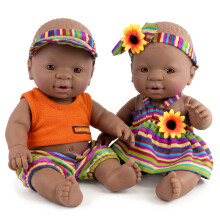 The Magic Toy Shop Anatomically Correct Black Dark Skin Twin Dolls Ethnic African Baby Doll Twins