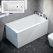 Nes Home 1400mm x 700mm Square Style Single End Straight Bath with Legs