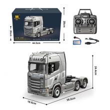 (Gray) HUINA 1501 770S Scania Alloy Tractor 19CH RC Truck 1/18 2.4G remote control