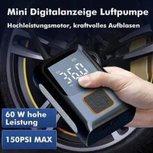 Electric Air Pump, 150 PSI Portable Air Compressor with 6000 mAh Battery, LED Light and 5 Modes for Car, Motorcycle, Bik