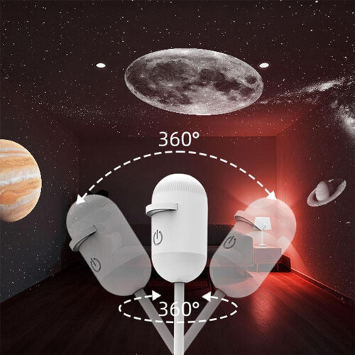 2-in-1 Starry Night Light Projector with Dimmable Night Light, 360 Degree Adjustable USB LED Star Projector, 12 Lighting 2