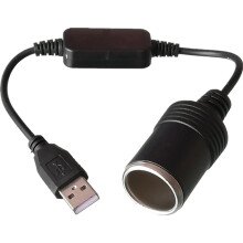 USB-A to 12V Cigarette Lighter Adapter Cable, Max 8W, Suitable for Outdoor Activities, Camping and Travel