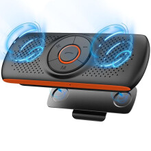 Auto Bluetooth Speaker for Mobile Phones, Wireless Music Speaker with Sun Visor Clip, Hands Free Calling, Siri and Googl