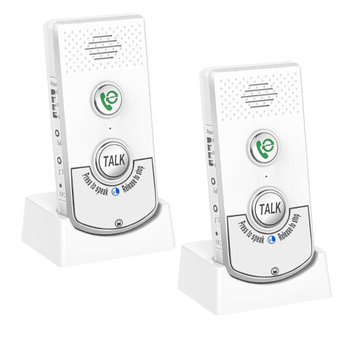 2 Pack Wireless Intercom System, Two-Way Voice Intercom for Room to Room Communication, Long Range Calling for Elderly U