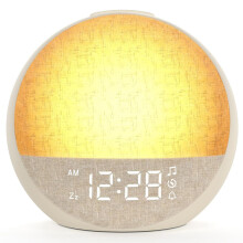 Sunrise Alarm Clock with 7 Alarm Sounds, 30 Natural Sounds, Timer, Snooze, Dimmable 11 Color Night Light, Gentle Wake Up
