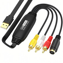 VHS to USB Video Capture Device, Audio Video Converter for VHS, Mini DV, Hi8, DVD and VCR to Digital File Transfer
