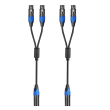 2pcs 50cm XLR Splitter Cable 1 XLR Female to 2 XLR Male XLR Y Splitter Cable Microphone Splitter Cord