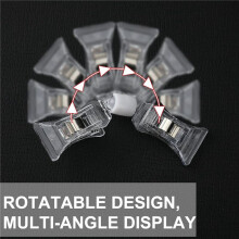 100 StüCk Doppelseitige Schilderklammern, Schilderdisplay, -Clip, Transparent, Drehbar, für Waren, Schilderhalter, Kunststoff-Tag-Clip