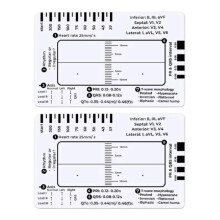 2X EKG 7-Stegslinjal, EKG 7-Stegslinjal för EKG/EKG-Tolkning, Snabb och Snabb Hjärtanalys och Mätverktyg
