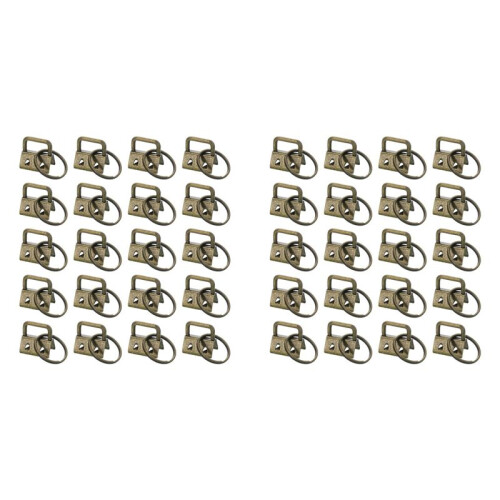 40PCS Key Fob Hardware with Keychain Rings for Bag Webbing,Bronze