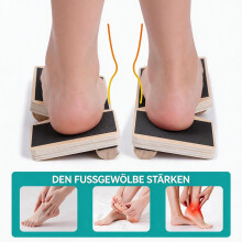 Tavola di equilibrio in legno per l'allenamento del core, tavola basculante per la correzione della postura, lo stretching delle caviglie e