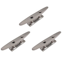 3X 316 Stainless Steel Polished Combo Mooring Cleat 2 Hole Hardware Boat Cleats for Marine Boat Deck Rope Tie Yacht