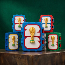 (2) World Cup Sticker Card Storage Box Creative Fan Souvenir Dustproof Desktop Organizer