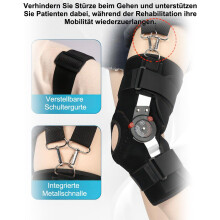Joelheira para Esporte e Terapia, Reforço em Alumínio, Antiderrapante, Ajustável de -10 a 120, Suporte Flexível para Estabilidade