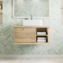 Bathroom Wall Hung Vanity Unit White Basin Cabinet Storage Drawer Shelf 800mm