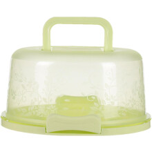 (Green, -) Porte-gâteau portable avec poignée, boîte ronde hermétique contenant, pour cupcakes
