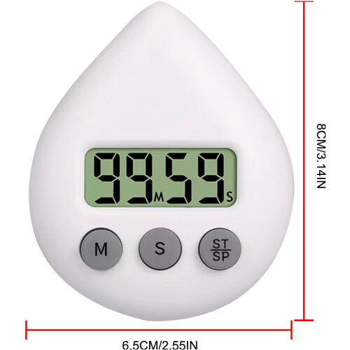 (White, -) Digitaler Wasserdichter Dusch Timer, Küchen Timer Saugnapf, Kochen Eier Klassenzimmer Studium 1