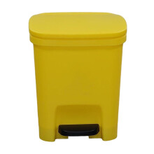 (yellow, -) Poubelle pédale avec couvercle, 24.5x24x30cm, bac cuisine avec protection odeurs, pour intérieur extérieur