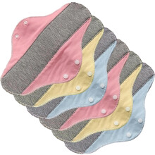 (6 Pieces, -) 6 Pieces Reusable Menstrual Pads, Leak-Proof Washable Sanitary Panty Liners