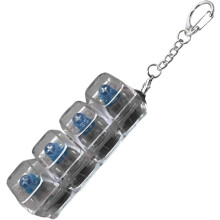 (Transparent, -) Juguete sensorial de teclado con 4 teclas, llavero con luz para aliviar estrés