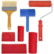 7 Pezzi Set Strumenti per Venature Legno Strumento Pittura per Venature Legno Rullo per Venature Legno Strumento Pittura per Texture Legno Rullo