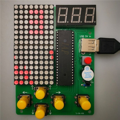 5X DIY Pixel Game Maker Kit Electronics DIY Soldering Project Practice Solder Learning Assembly with Shell