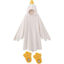 (White, X-Large) Pyžamo s kachnou a jednorožcem, halloweenský kostým s velkou bílou husou na spaní