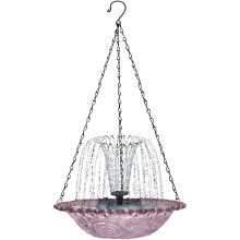 (Purple, -) Fontaine suspendue solaire oiseaux, décoration jardin, bol solaire