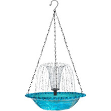 (Blue, -) Fontaine suspendue solaire oiseaux, décoration jardin, bol solaire