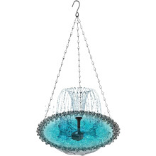 (Gray, -) Fontaine suspendue solaire oiseaux, décoration jardin, bol solaire
