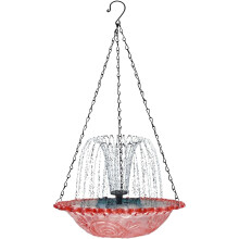 (Pink, -) Fontaine suspendue solaire oiseaux, décoration jardin, bol solaire