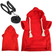 (Red, -) Ferret Sweater Harness Set, Stylish Warm Clothes Accessories for Small Pets