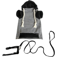 (Black and white, -) Ferret Sweater Harness Set, Stylish Warm Clothes Accessories for Small Pets