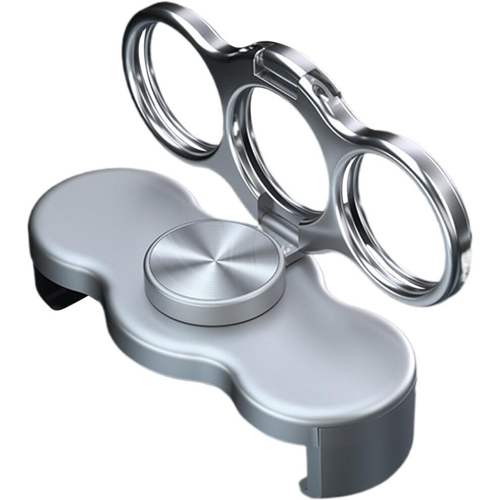 (, -) Phone Ring Holder, 360 Rotation Three-Finger Grip Stand For Cell Phone Silver 5437706358343