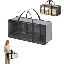 (Grey, -) Extra Grote Heldere PVC Opbergzakken - Met Rits en Handvatten