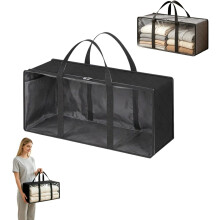 (Black, -) Extra Grote Heldere PVC Opbergzakken - Met Rits en Handvatten