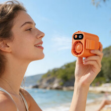 (Orange B, -) Ventilador de coche con pantalla LED, 360 para verano