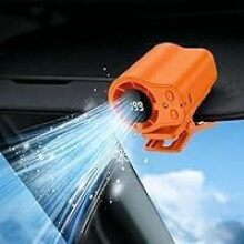 (Orange, -) Ventilador de coche con pantalla LED, 360 para verano