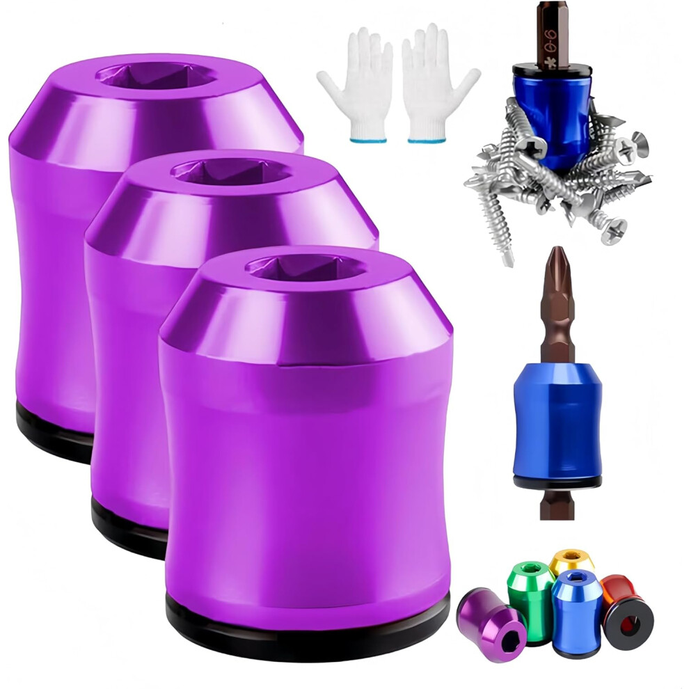 (3Pcs Purple, -) Magnetizer And Demagnetizer Tool, Magnetic Ring For Screwdrivers 5437706363774