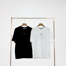 (White, L) Stone Washed Back Coordinate Disc Print Short Sleeve T-Shirt for Men Women