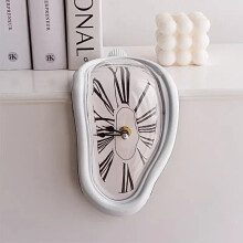 (White) 2024 New Novel Surreal Melting Distorted Wall Clocks Surrealist Salvador Dali Style Wall Watch Decoration Gift Home Garden