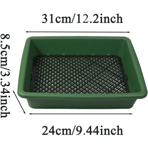 (Square-Green, -) Stackable Classifier Gold Prospecting Pan, Soil Sifter Precise Gold Mesh Pan 2
