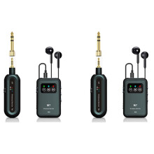 2X Wireless in-Ear Monitor System 2.4Ghz Wireless IEM System with Transmitter Receiver for Music Studio Live Broadcast