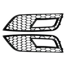 Front Bumper Fog Light Lamp Grille Covers Honeycomb Mesh RS4 Style for A4 B8.5 Facelift 2013 2014 2015 2016 Black