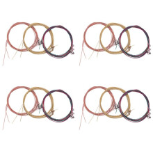 12 Sets Guitar Strings Replacement Steel String for Acoustic Guitar (4 Brass Set, 4 Copper Set and 4 Multicolor Set)