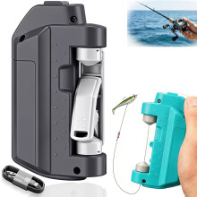 (Gray, Battery) Máquina de atar nudos de pesca, para pescadores principiantes